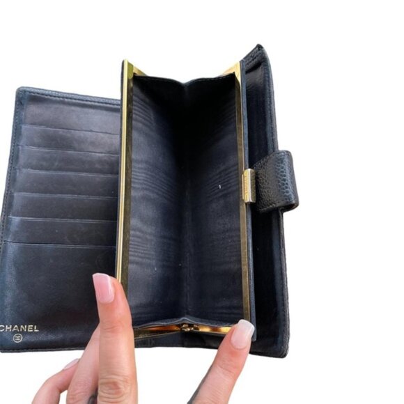 🖤 Chanel Timeless CC French Caviar Leather Long Wallet Black Authentic - Picture 5 of 8